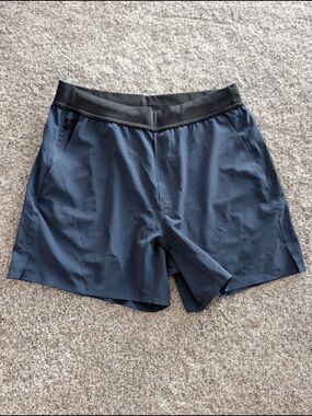 Ten Thousand Mens The Interval Short 7" Inseam Navy Blue Workout Gym L